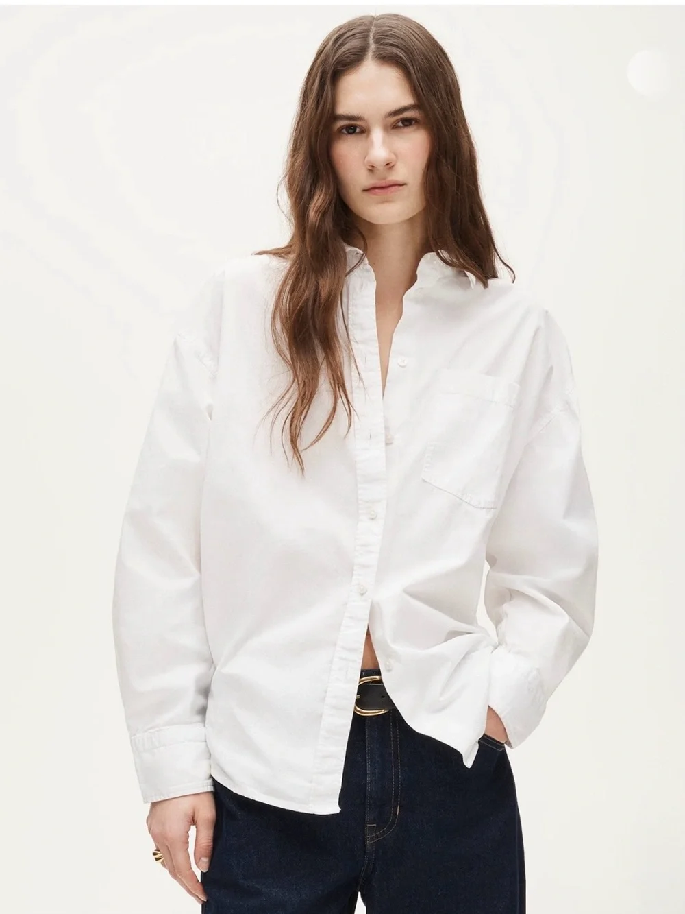 NWT J.Crew Étienne Oversized Lightweight Oxford Shirt – White – Size XS